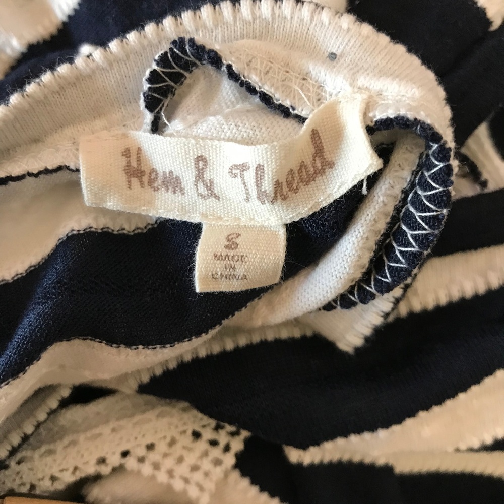 Hem & Thread Stripe Top Open Sides Small - image 5